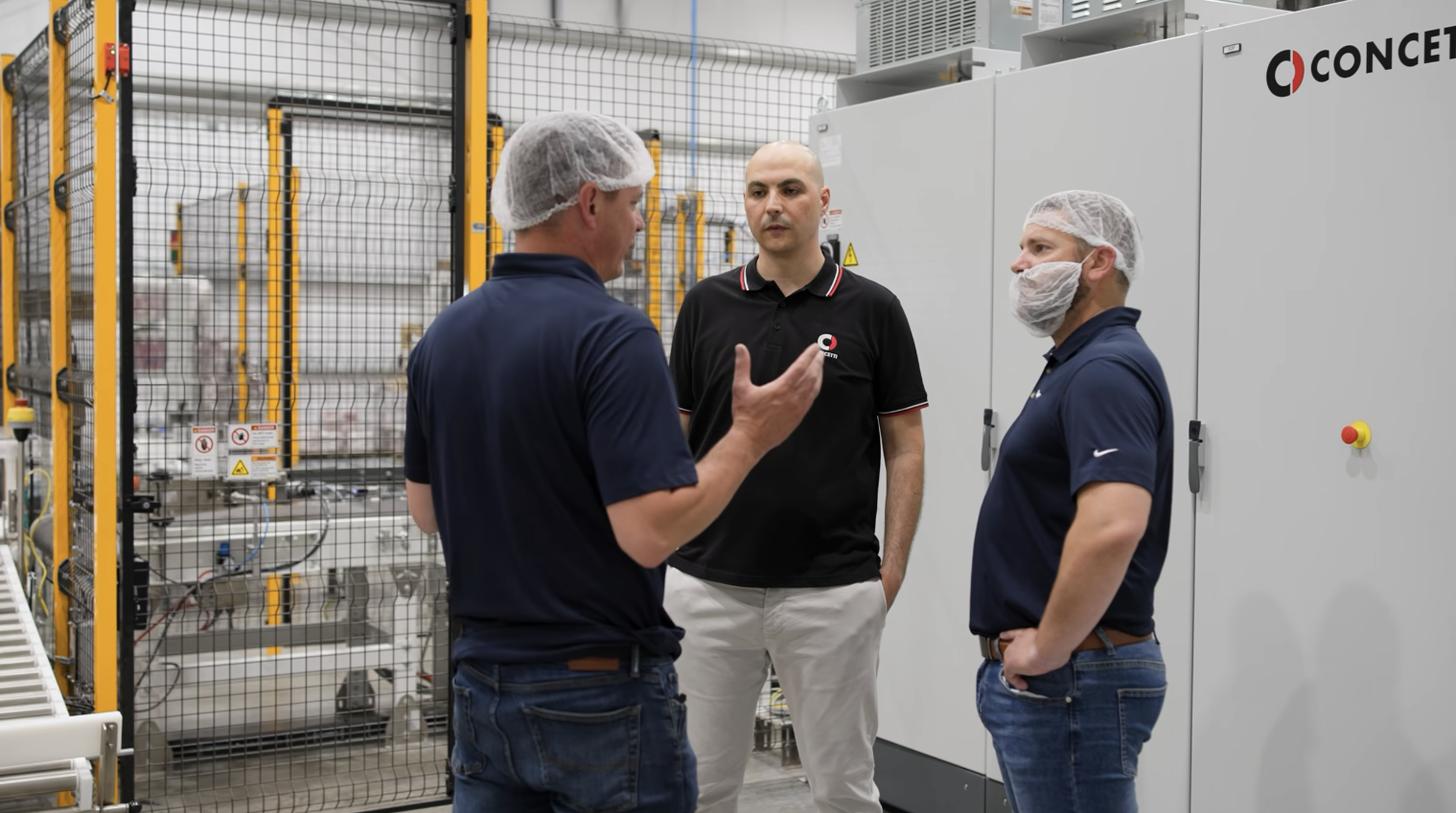 On-site walkthrough of the Concetti packaging line at Texas Rice Milling