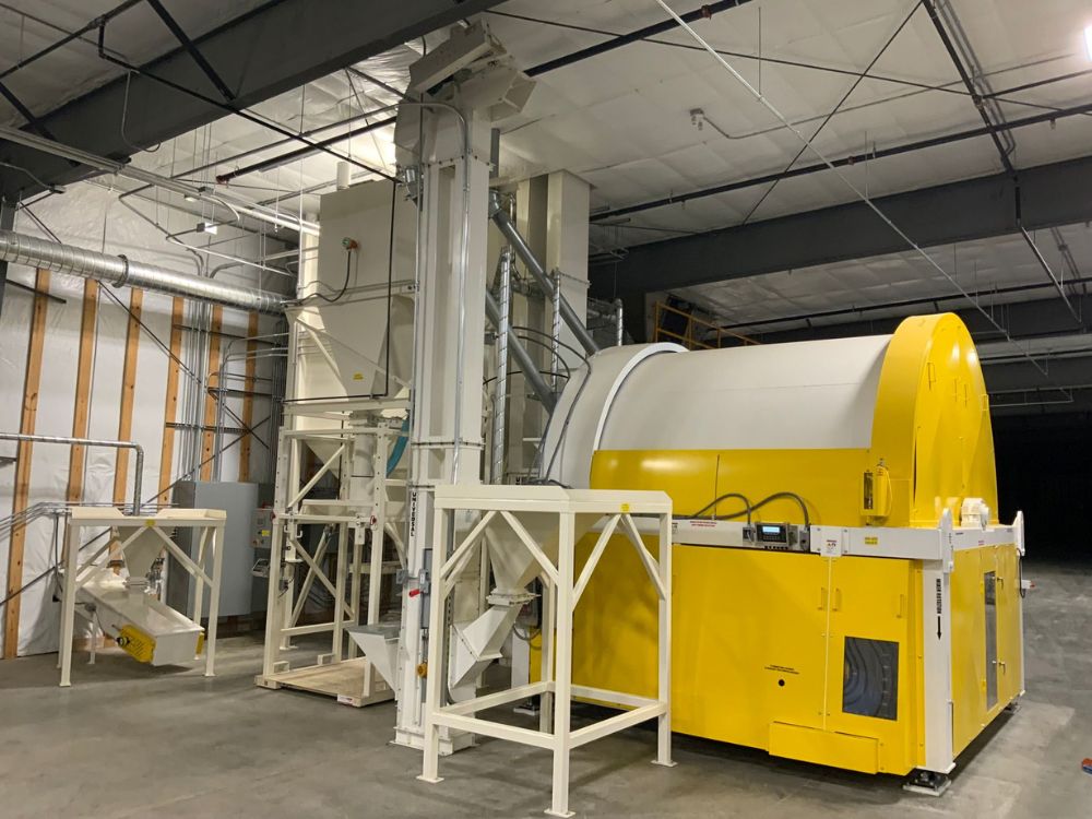 large seed sorter and preparation for bagging