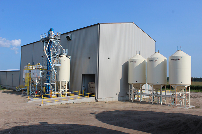 Popcorn processing plant receiving lane.