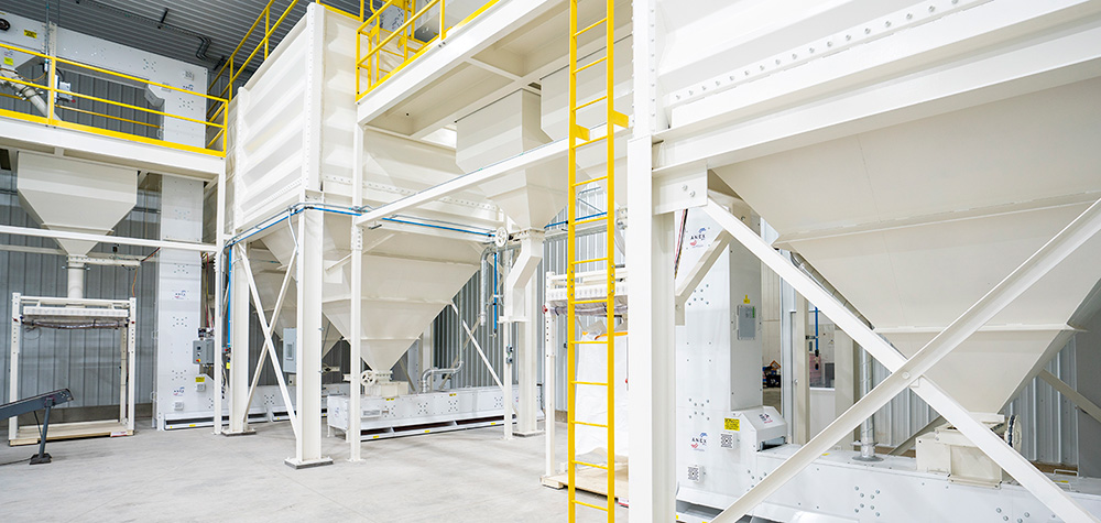 Image of seed clean bins built by Bratney