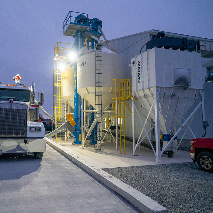 Image of a grain receiving lane and material handling equipment